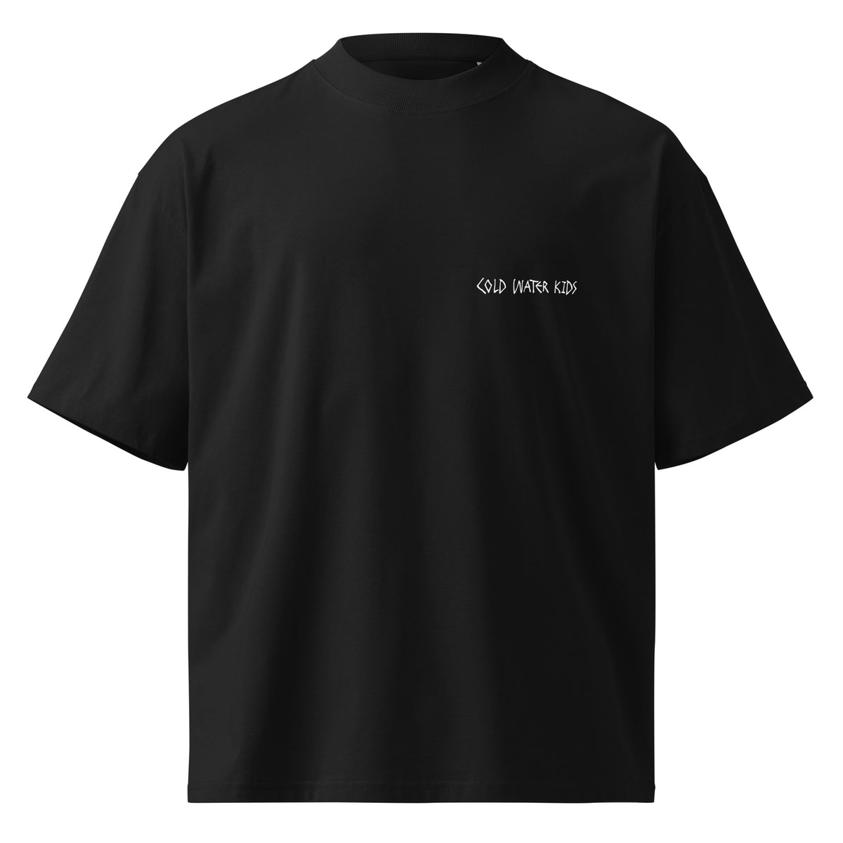 Unisex organic oversized high neck t-shirt
